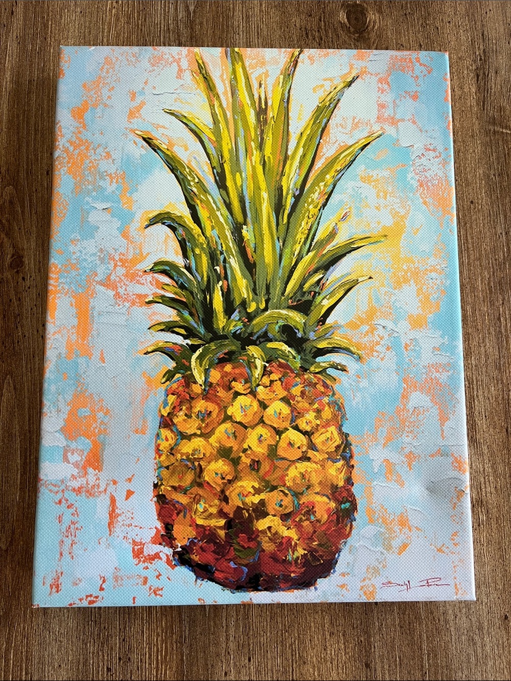 R2H Wrapped Canvas Pineapple Art Print 15.75" x 11.5"